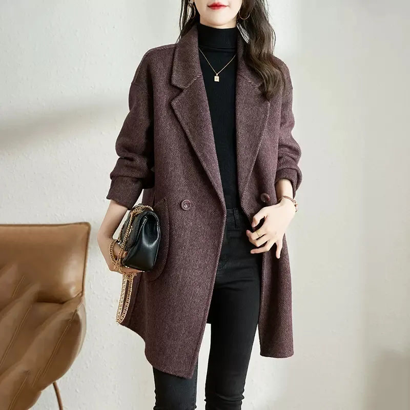 Wool Coat Peacoat - New Women's Korean Woolen Coat Autumn