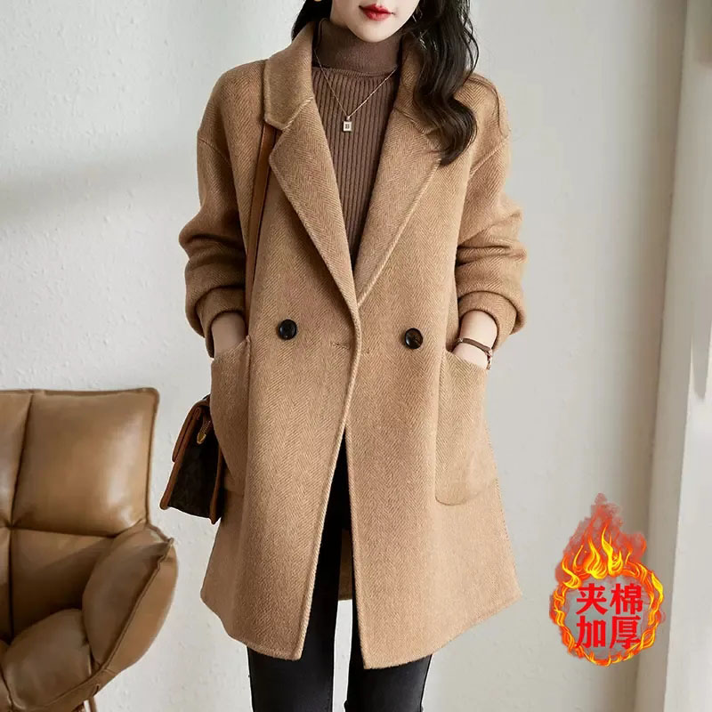 New Women's Korean Woolen Coat - Wool Coat Peacoat recension och pris
