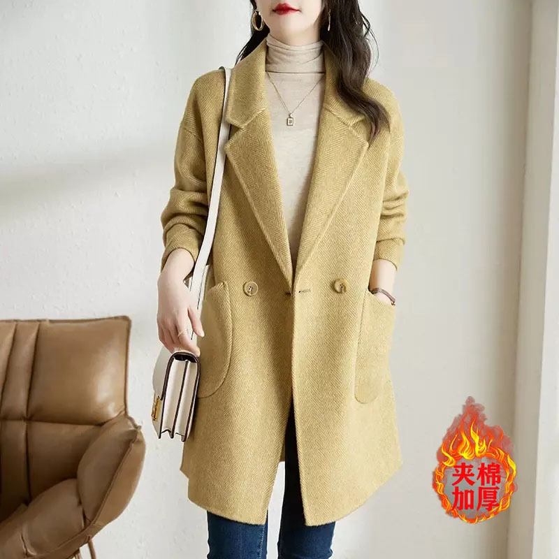 New Women's Korean Woolen Coat - Wool Coat Peacoat recension och pris