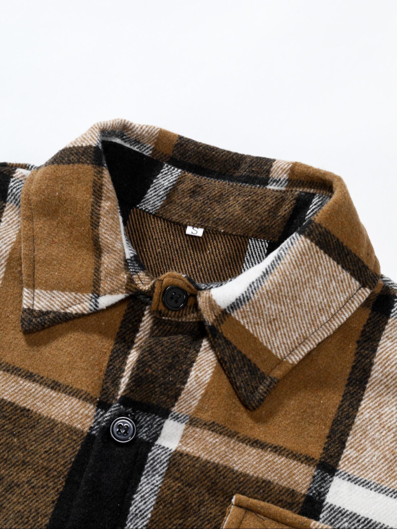 Retro Plaid Shirt Men Casual E - Flannel Shirt Lined recension och pris