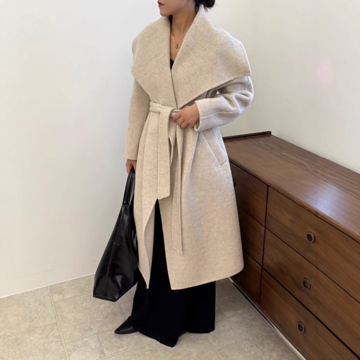 Turn Down Collar Double Wool S - Wool Coat Peacoat recension och pris