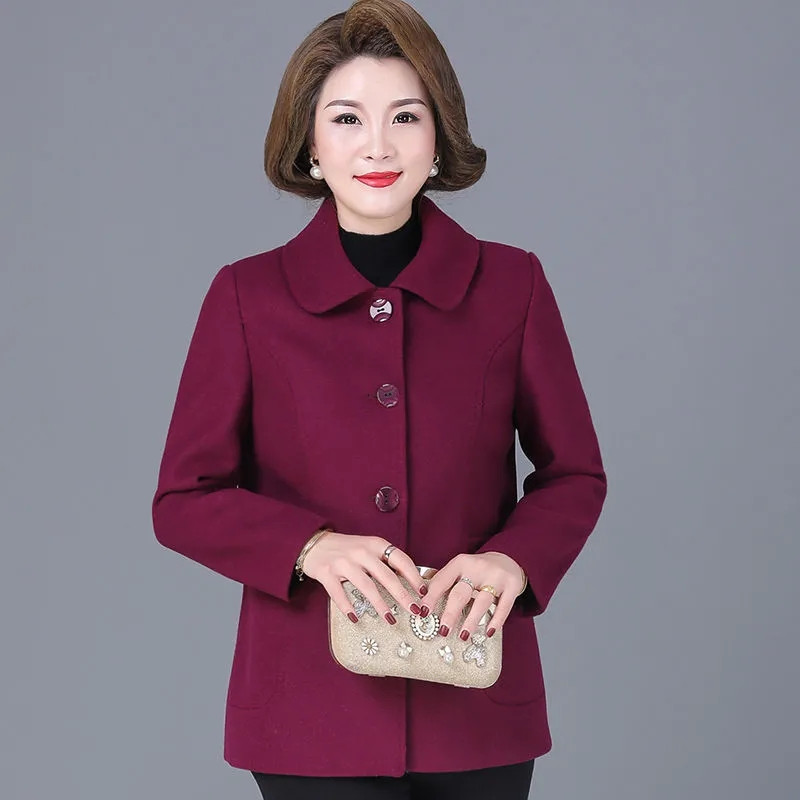 New Middle-aged Mother's Wool  - Wool Coat Peacoat recension och pris
