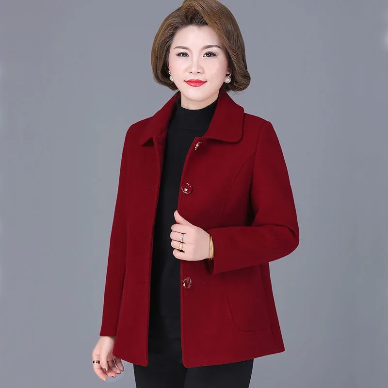 New Middle-aged Mother's Wool  - Wool Coat Peacoat recension och pris