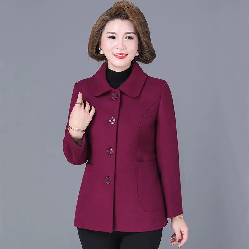 New Middle-aged Mother's Wool  - Wool Coat Peacoat recension och pris