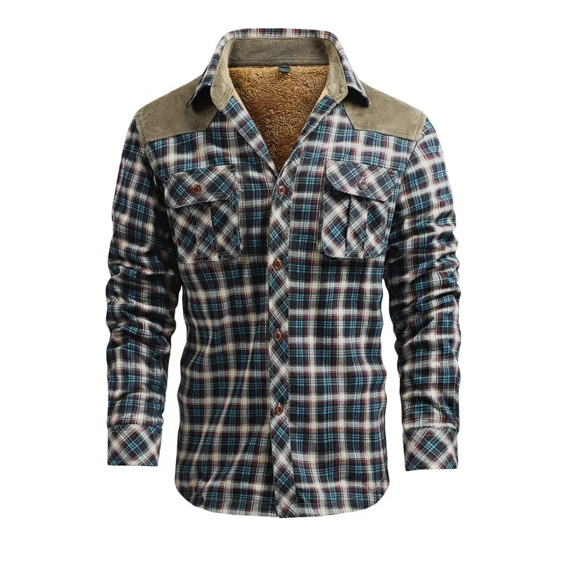 Men Winter Casual Shirts Jacke - Flannel Shirt Lined recension och pris